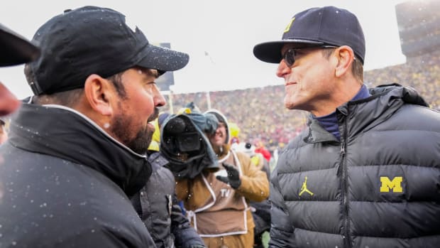 Ryan Day and Jim Harbaugh